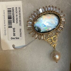 Soft Surroundings Gold-Tone Iridescent Abalone & Pearl Hair Pin